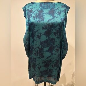 Teal and Navy Tie-Dye Mini Dress